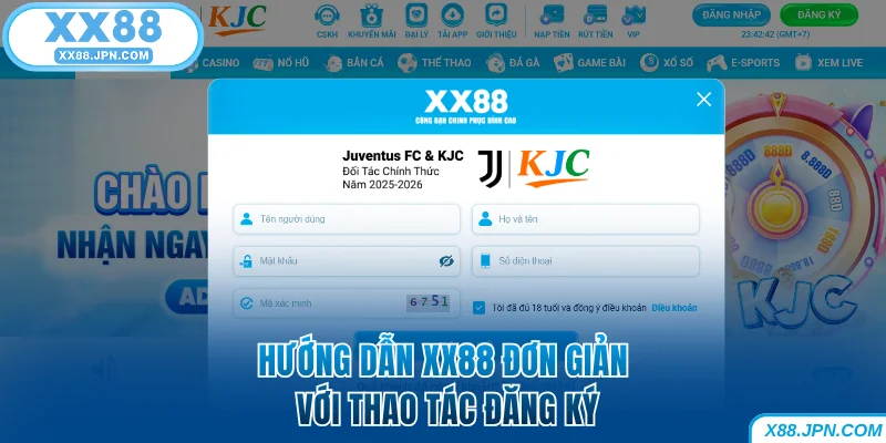 Hướng Dẫn XX88 Thực Hiện Các Thao Tác Cơ Bản Từ A Đến Z 6 Hướng dẫn XX88 đơn giản với thao tác đăng ký